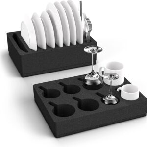 Siegvoll Soporte para vajilla y vasos de espuma (8 platos + 8 tazas)