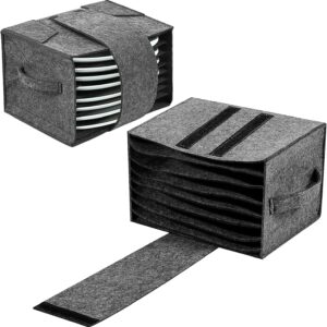 Contenedor de fieltro para platos plegable con 6 compartimentos