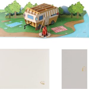 Tarjeta 3D Camping con Caravana - Regalo Original
