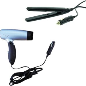 Lote secador y plancha 12V InCasa con mango plegable