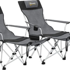 Outsunny Sillas Plegables Camping 2 uds. - Gris/Negro