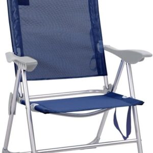 Sillón playa plegable 5 posiciones, azul marino