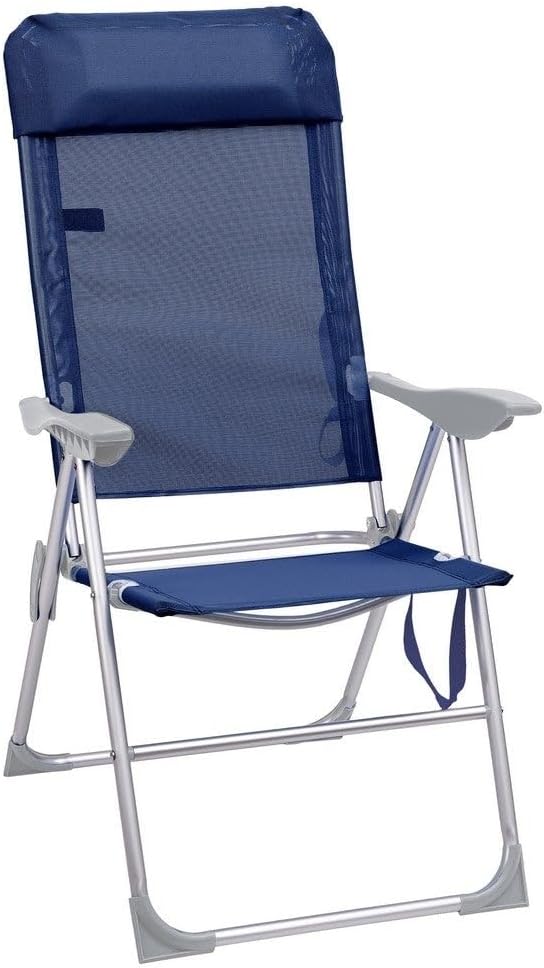 Sillón playa plegable 5 posiciones, azul marino