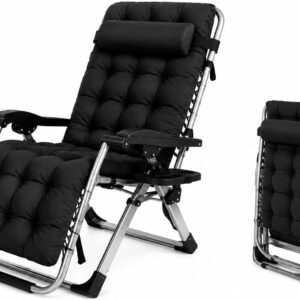 Silla Gravedad Cero FORTEK Plegable con Bloqueo Metálico (Negro)