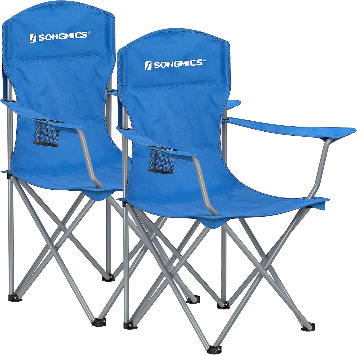 SONGMICS 2 sillas camping azul plegables 150 kg