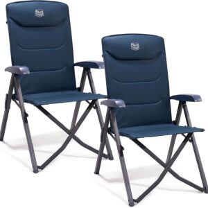 TIMBER RIDGE 2 sillas plegables camping azul, 150 kg, con bolsa