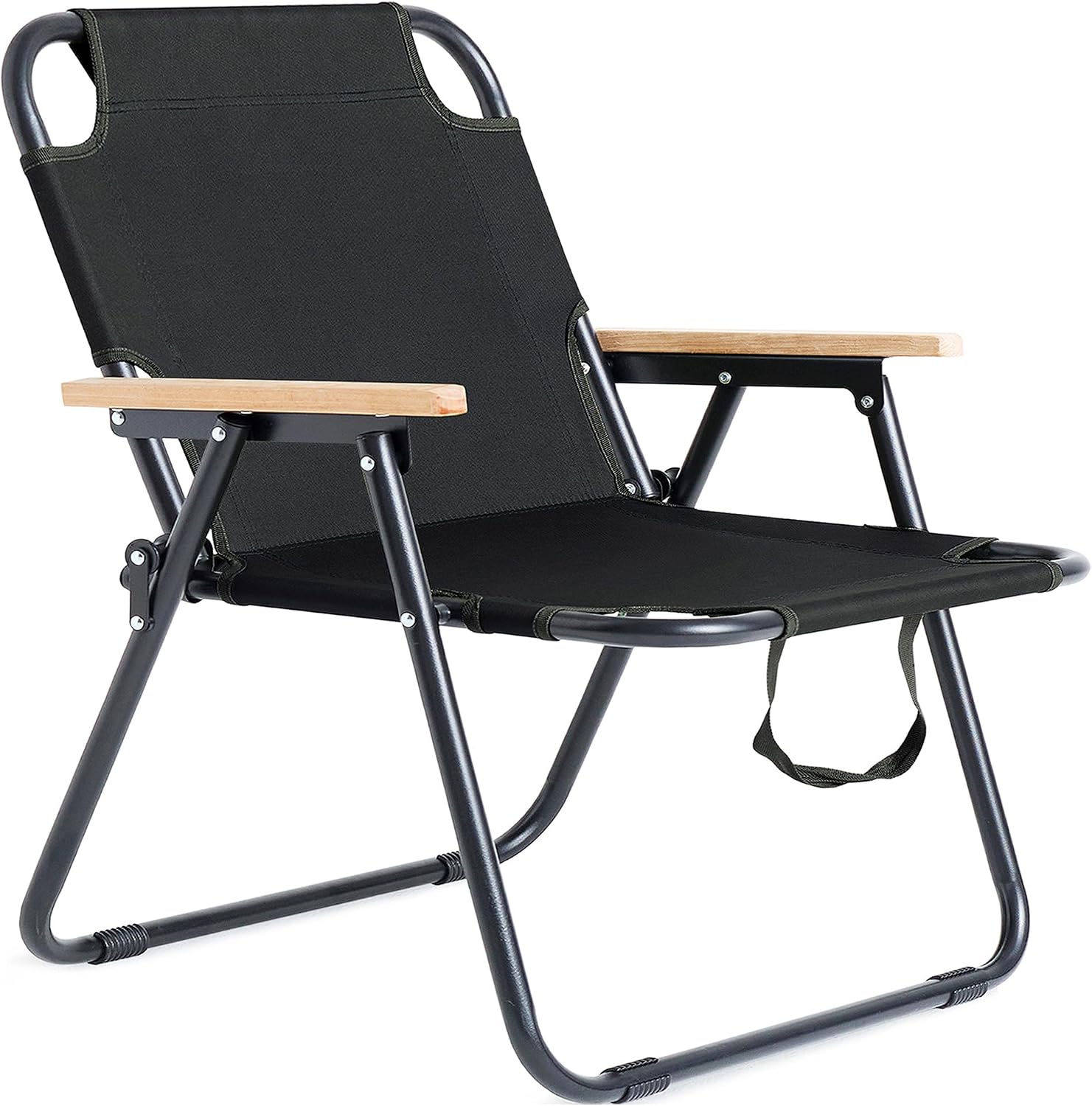 Silla playa plegable camping ligera y portátil - Negro