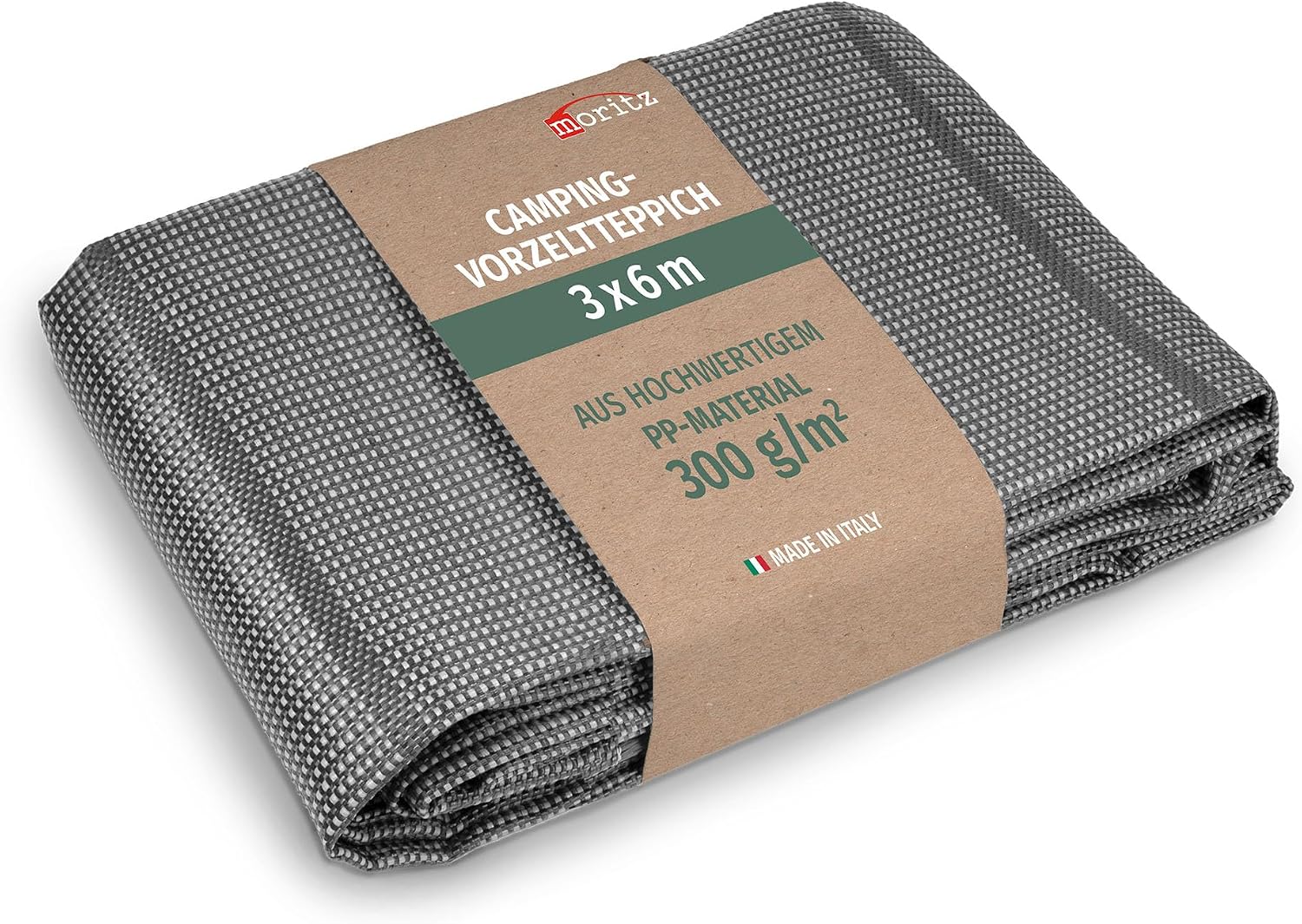 Alfombra camping Moritz 300x400 cm gris, resistente al agua