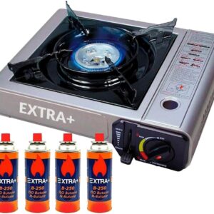 Cocina portátil gas doble + 4 bombonas Nutrioli
