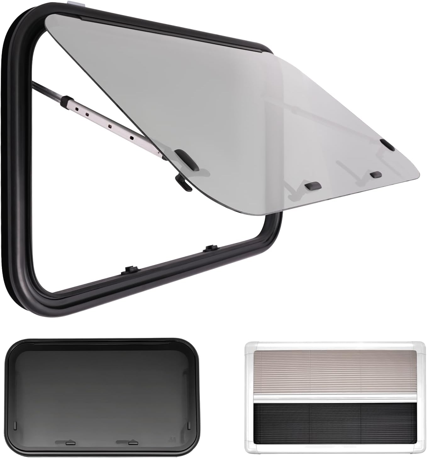 Ventana caravana DIFU 900x550 mm, cristal templado ECE 43R