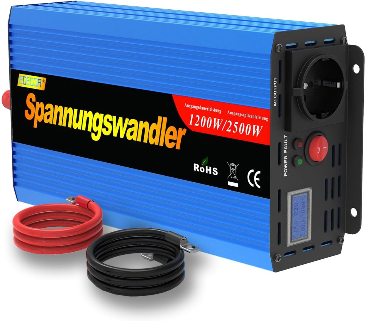 EDECOA Inversor 12V/220V 1200W Onda Modificada