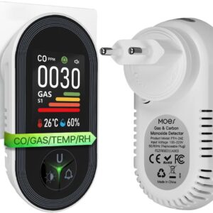 Detector CO 4 en 1 MOES con enchufe y sensor ambiental