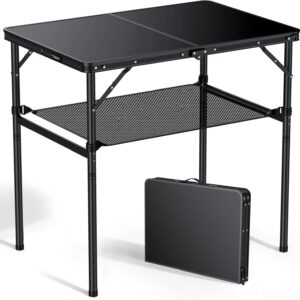 Mesa plegable Anbte camping aluminio 90x60 cm negro