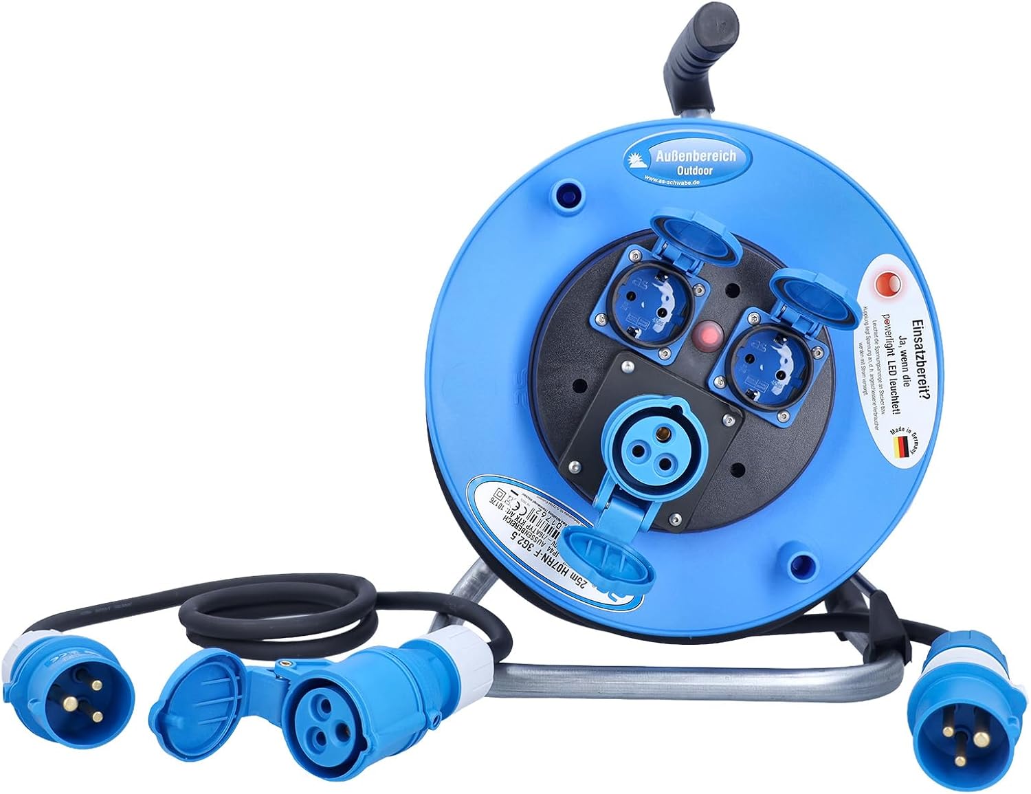 Kit camping CEE AS-Schwabe: carrete + cable extensión 25m