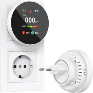 Detector CO y gas 4 en 1 con enchufe | CHZHVAN