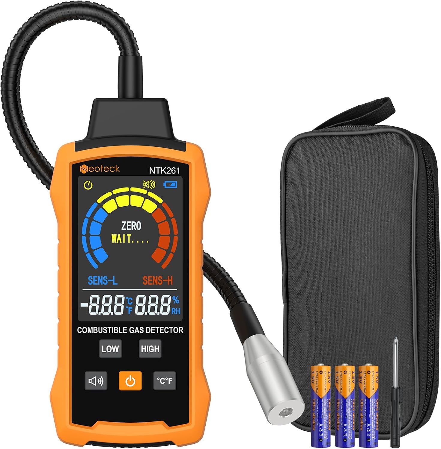 Neoteck Detector de fugas de gas natural con sonda flexible
