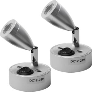 2 Lámparas LED lectura 12V autocaravana aluminio