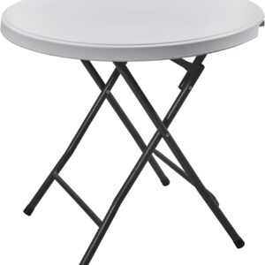 Mesa plegable redonda blanco Cofan 80 cm - 120 kg
