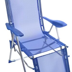 HERSIG Silla Tumbona Plegable Azul - Jardín y Exterior