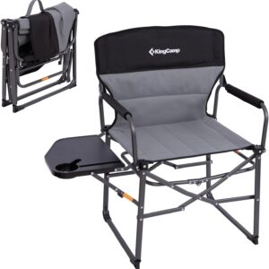 Silla plegable KingCamp Director, hasta 200 kg, gris