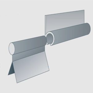 Riel de toldo 3m 8mm PVC negro con tira Ka-der