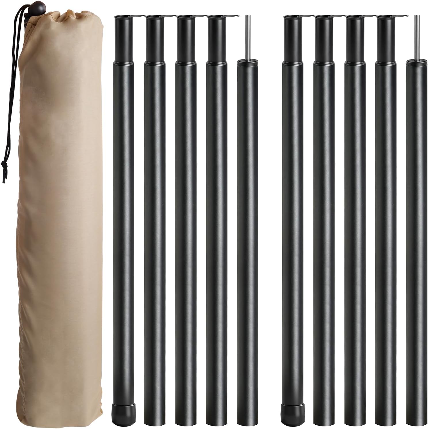 Barras aluminio 2 m, 19 mm, ajustables para toldos y tiendas