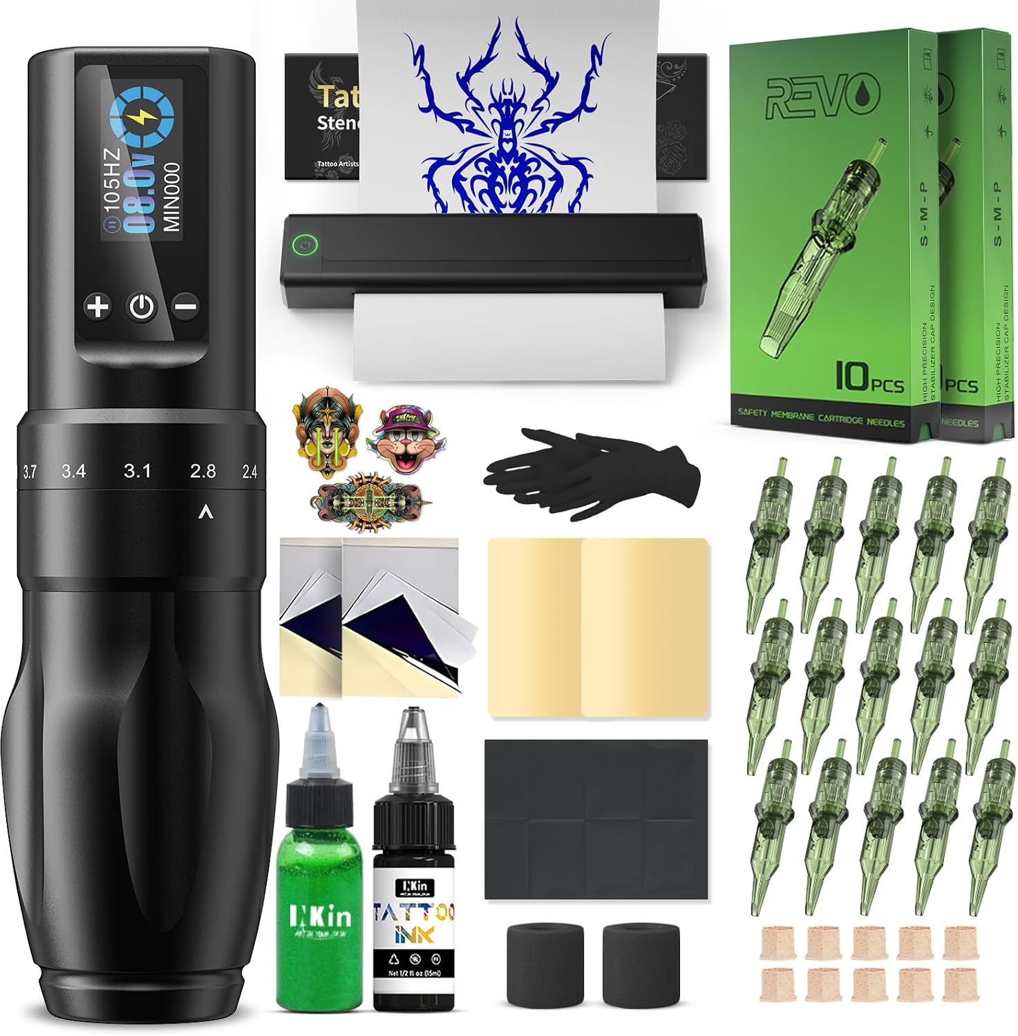Kit tatuaje profesional INKin inalámbrico con impresora Bluetooth