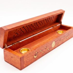 Agni Cofre Quemador Incienso Madera Artesanal India (Sol y Luna)