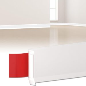 Rodapié autoadhesivo blanco PVC 80mm x 6m, embellecedor para cocina y baño