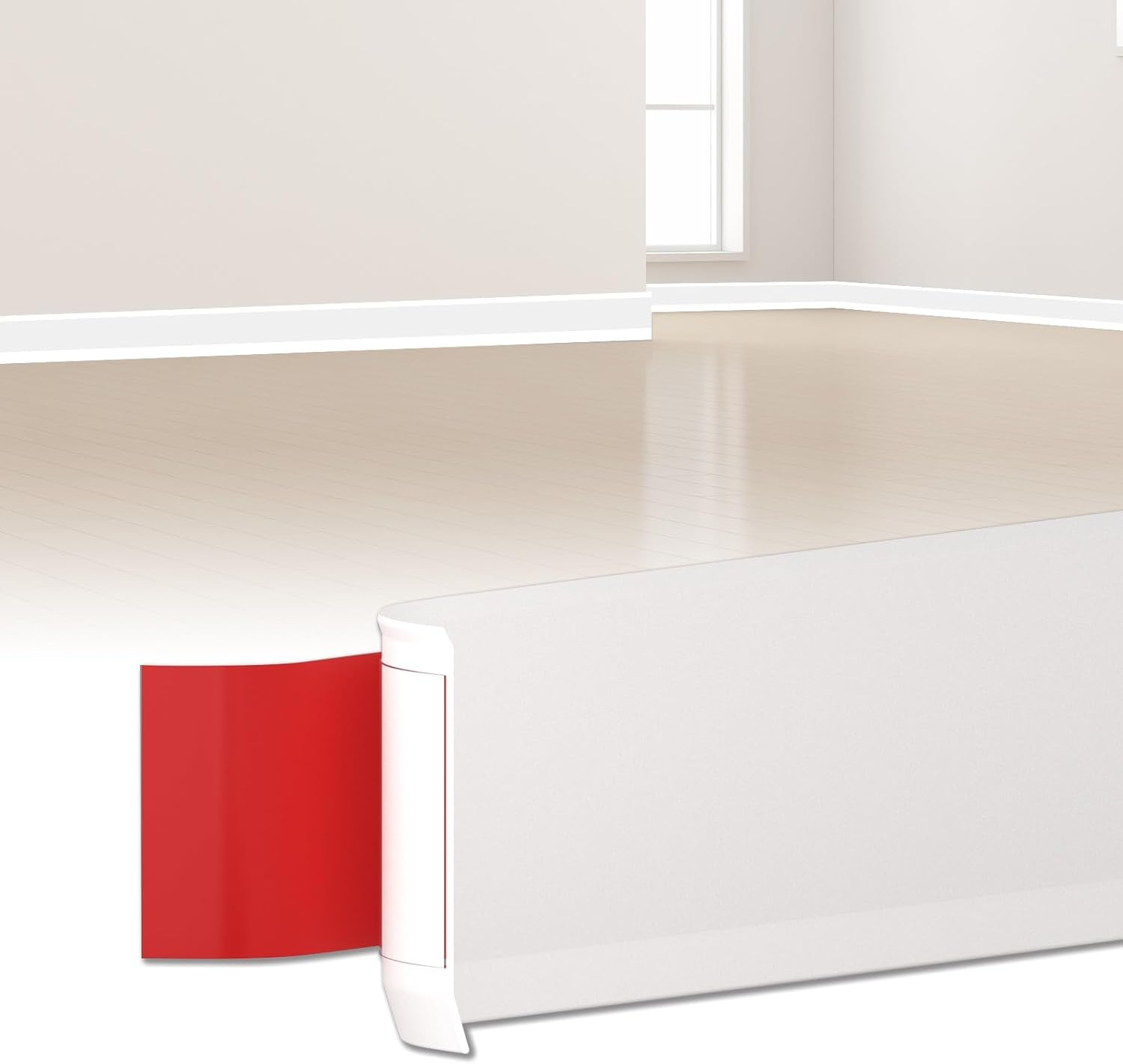 Rodapié autoadhesivo blanco PVC 80mm x 6m, embellecedor para cocina y baño