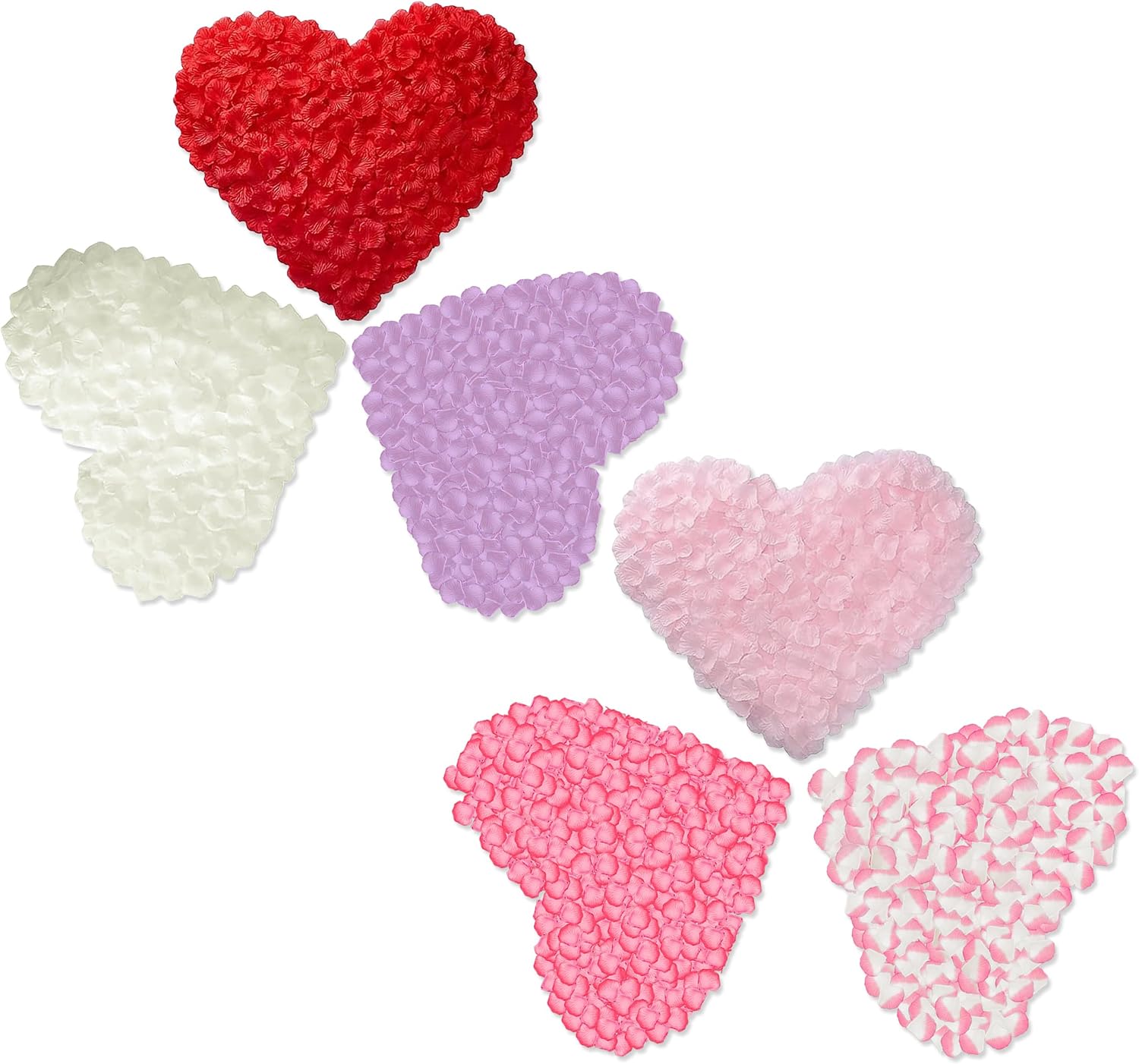Pétalos artificiales rosas 2400 uds. para bodas y decoración