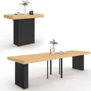 Mesa extensible EDEN IDMarket 14 pers. 300 cm Madera y Negro