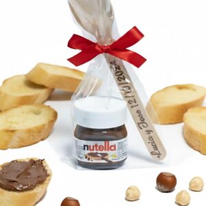 Cuchara Nutella personalizada con mini bote 25g + cuchara madera