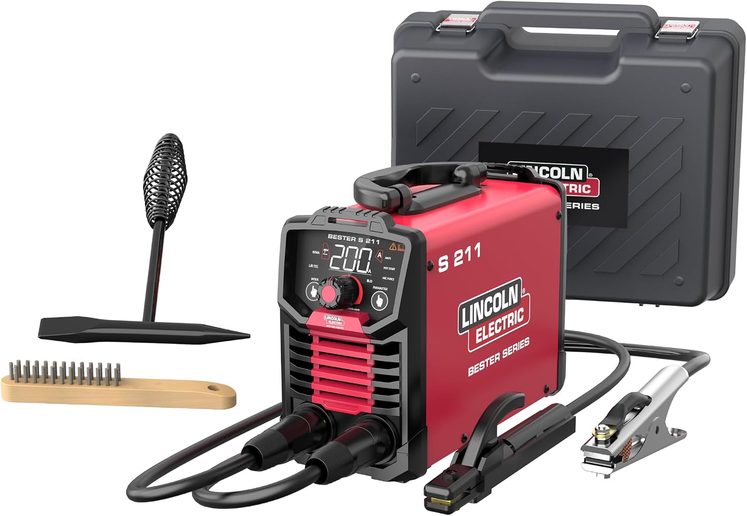 Soldadora inverter MMA Lincoln Bester S 211 con maletín