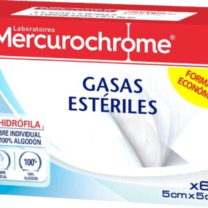 Gasas Esteriles Mercurochrome - 60 uds. - Algodón 100%