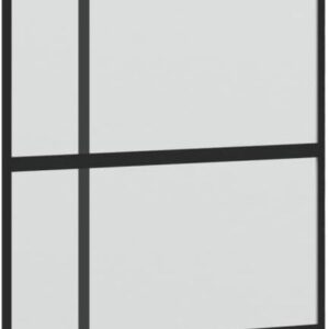 Puerta corredera negra de aluminio y vidrio templado Homgoday 102,5x205 cm