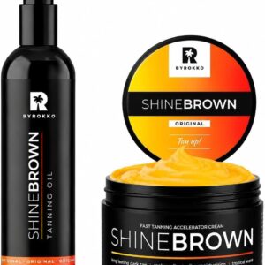 BYROKKO ShineBrown Dúo Verano: Crema + Aceite Bronceador 210ml + 150ml