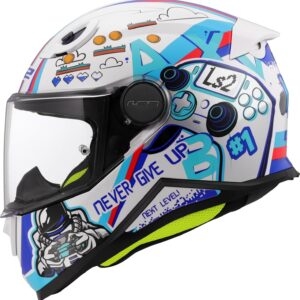 LS2 Kid Next Level White M - Casco infantil de moto integral