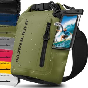 Nordlight Bolsa Estanca 5L con Funda Móvil Impermeable - Verde Oliva