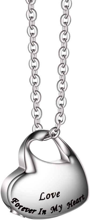 Colgante corazón acero inoxidable para cenizas grabado BEYEQCEZ
