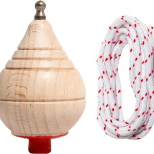 Peonza de madera con cuerda para niños - Juego clásico