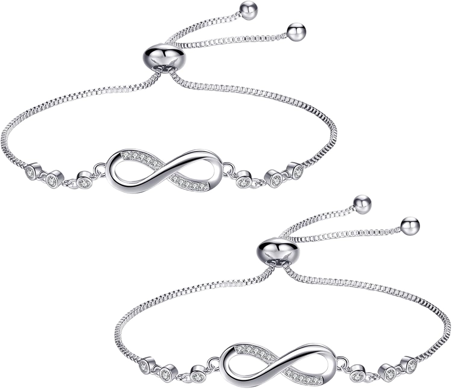 2 Pulseras Infinito Plata Mujer - XHCTNB