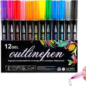 Rotuladores purpurina metálicos 12 colores con doble punta