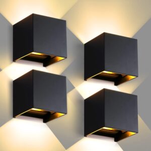 Lámpara exterior CANMEIJIA 12W LED, impermeable IP65, luz cálida