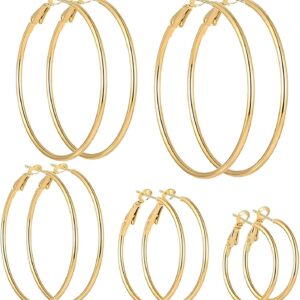 Pendientes de oro en acero 316L hipoalergénicos - 5 pares