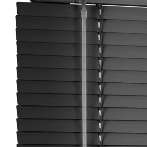 Persianas venecianas aluminio sin taladrar, negro opaco