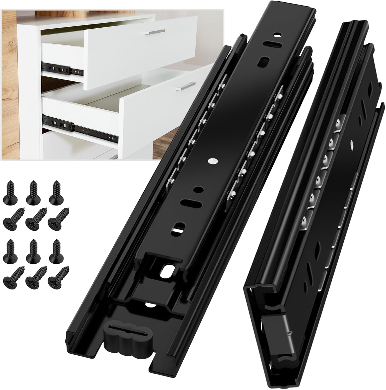 Guías Correderas AOLISHENG 200mm para cajones, 45 kg, acero Q235