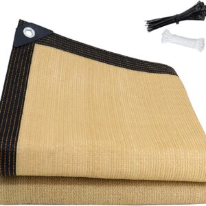 Malla sombra beige UV 5x6m para jardín y balcón