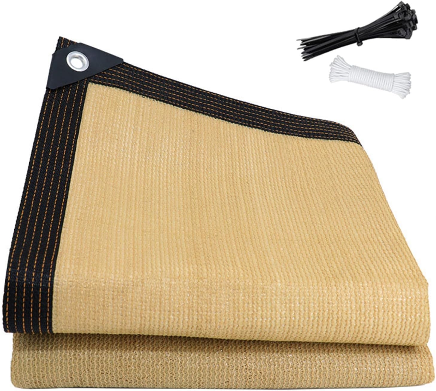 Malla sombra beige UV 5x6m para jardín y balcón