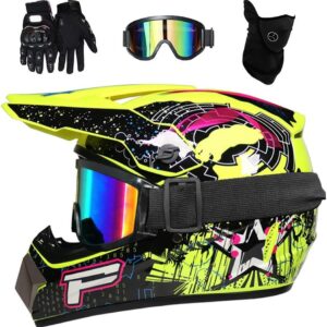 Casco MTB Todoterreno Unisex + Gafas/Guantes/Máscara